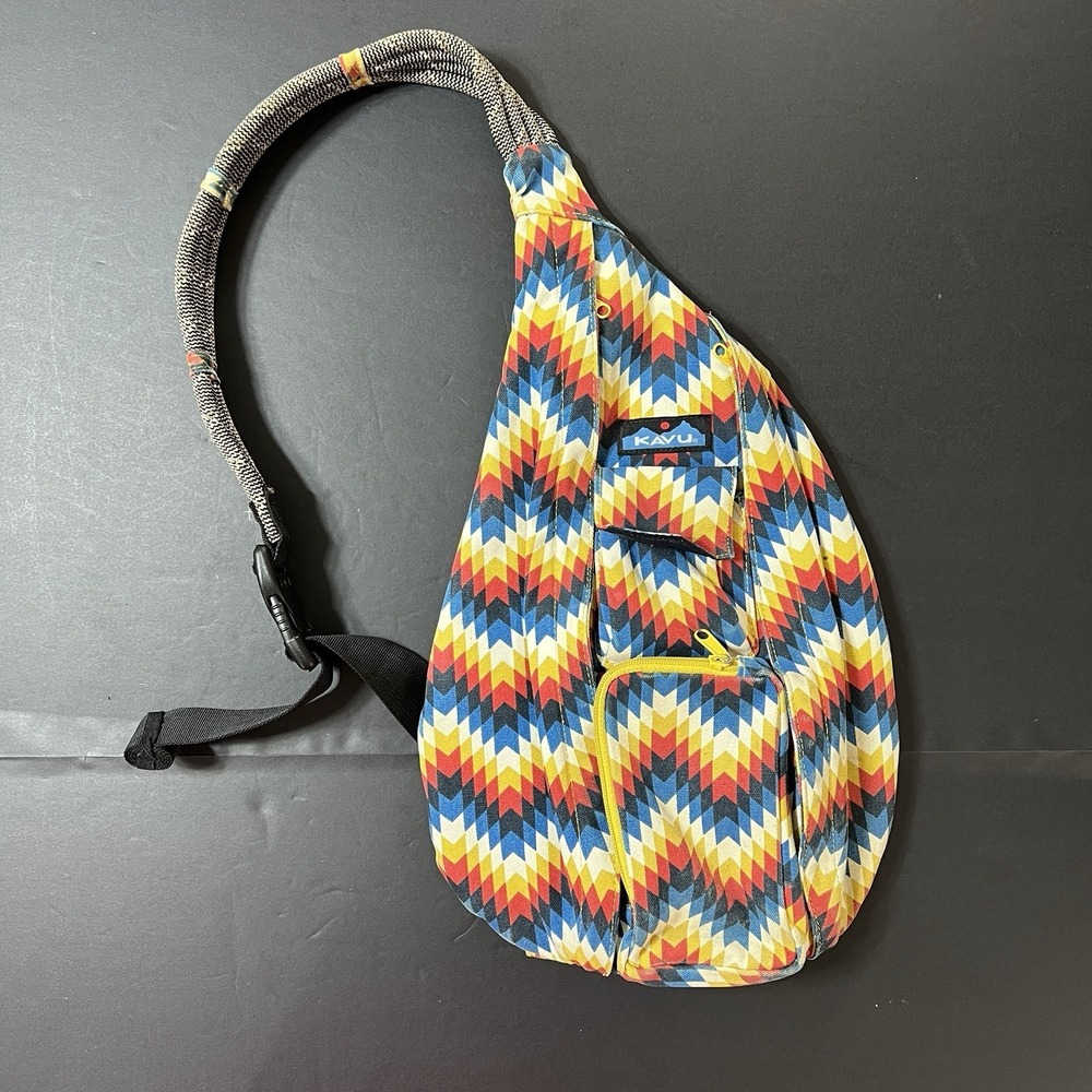 KAVU Cactus Bloom Sling Backpack Rope Bag Outdoors Crossbody Granola Boho Hike